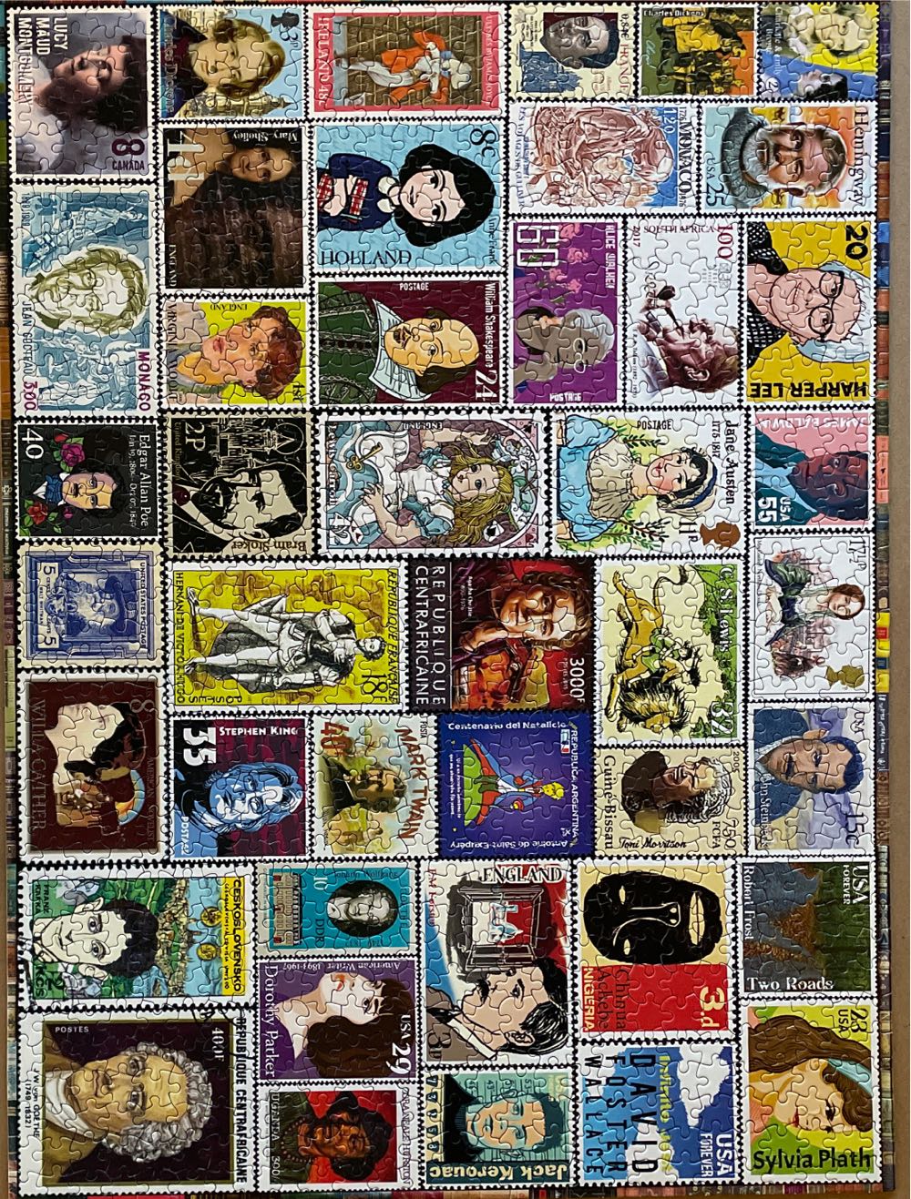 Famous Authors Stamps - Re-marks puzzle collectible [Barcode 681410196240] - Main Image 2
