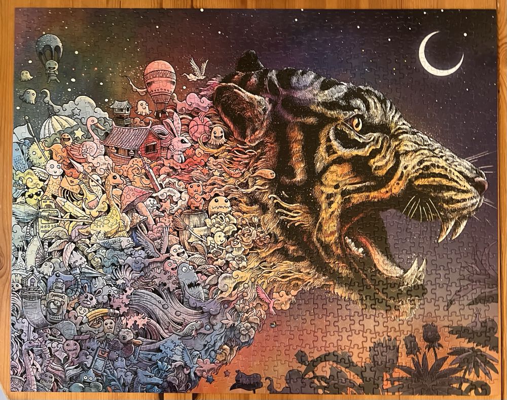 Animorphia - Tiger In The Night - Plume puzzle collectible [Barcode 9780593184776] - Main Image 2