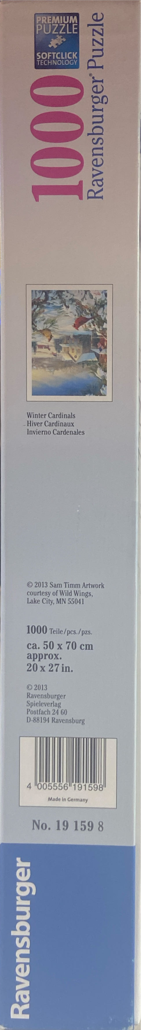 Winter Cardinals (1) - Ravensburger puzzle collectible [Barcode 4005556191598] - Main Image 2