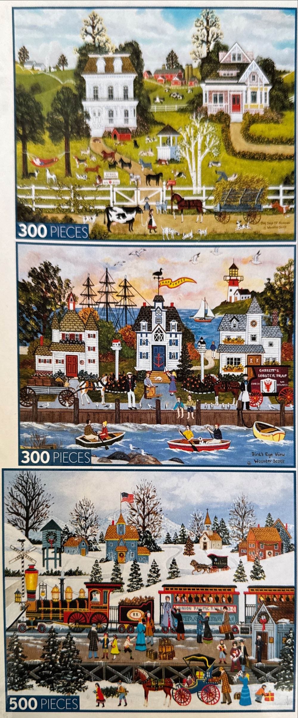 10 Puzzle Box Set: Jane Wooster Scott American Folk Art Collection - Ceaco puzzle collectible [Barcode 021081038065] - Main Image 2