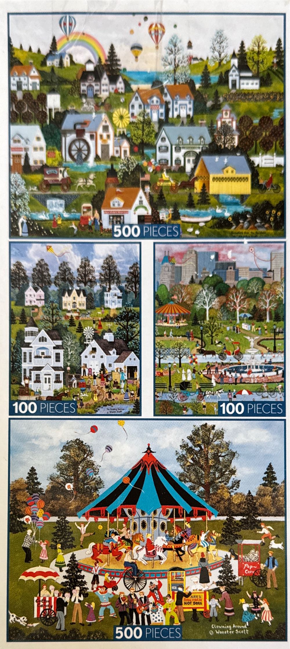 10 Puzzle Box Set: Jane Wooster Scott American Folk Art Collection - Ceaco puzzle collectible [Barcode 021081038065] - Main Image 3