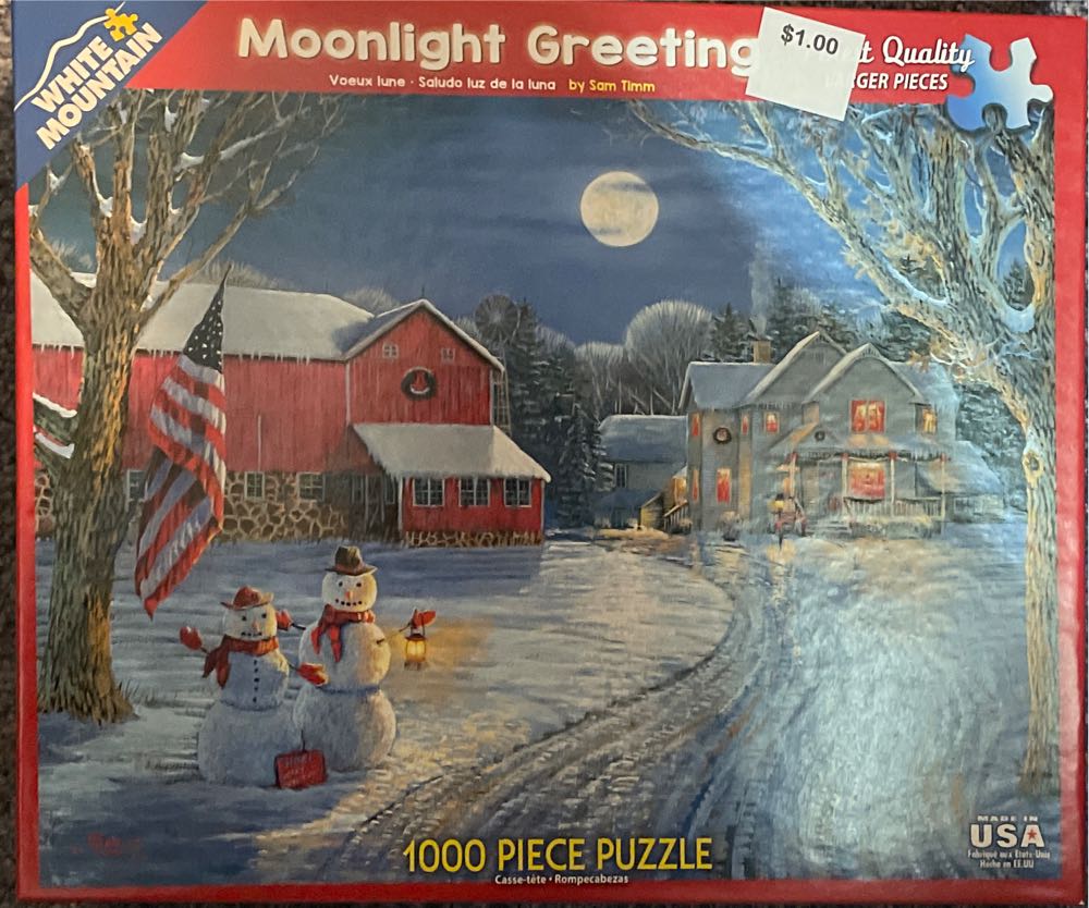 Moonlight Greeting  - White Mountain puzzle collectible [Barcode 724819257713] - Main Image 2