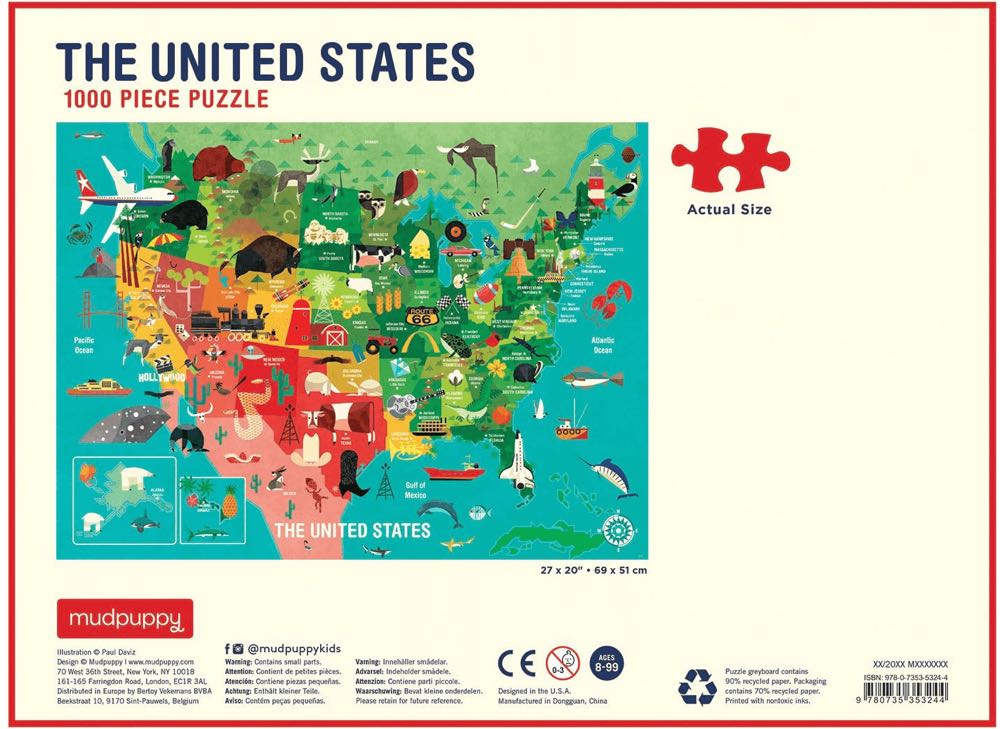The United States - Mudpuppy puzzle collectible [Barcode 9780735353244] - Main Image 3