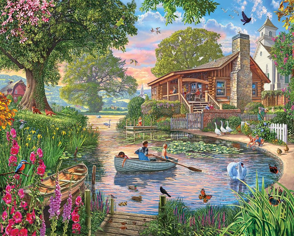 Peaceful Pond - White Mountain puzzle collectible [Barcode 724819264407] - Main Image 2