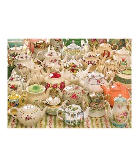 Tea Pots - Cobble Hill puzzle collectible [Barcode 625012516839] - Main Image 2