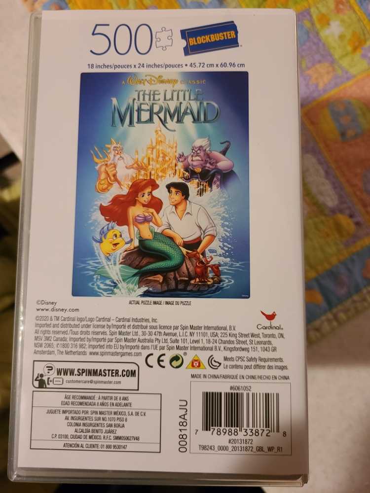 BLOCKBUSTER: Little Mermaid, VHS Cover - Cardinal puzzle collectible [Barcode 778988338728] - Main Image 2