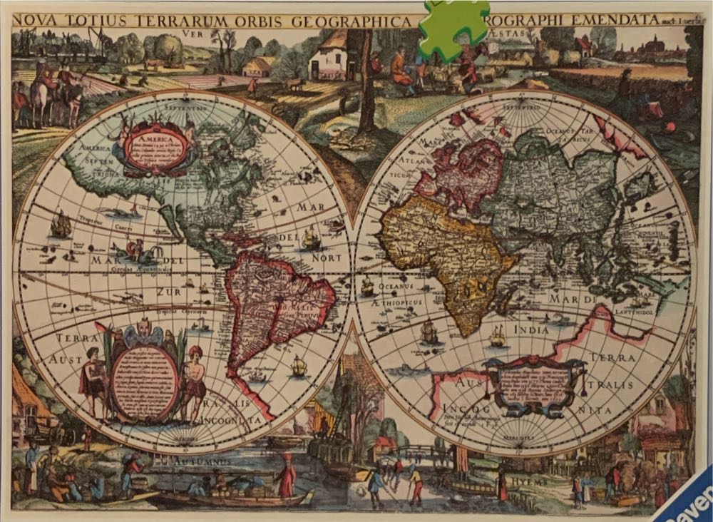 Historic World Map: 1636 - Ravensburger puzzle collectible [Barcode 4005556162116] - Main Image 3