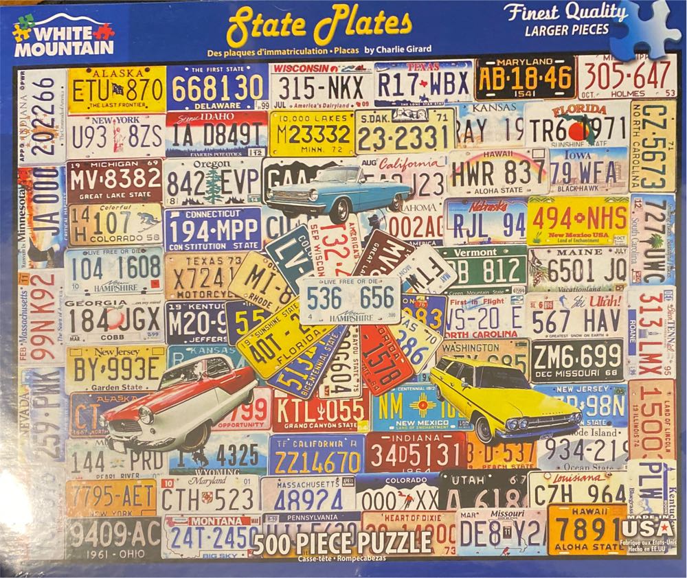 State Plates - White Mountain Puzzles puzzle collectible [Barcode 724819259281] - Main Image 2