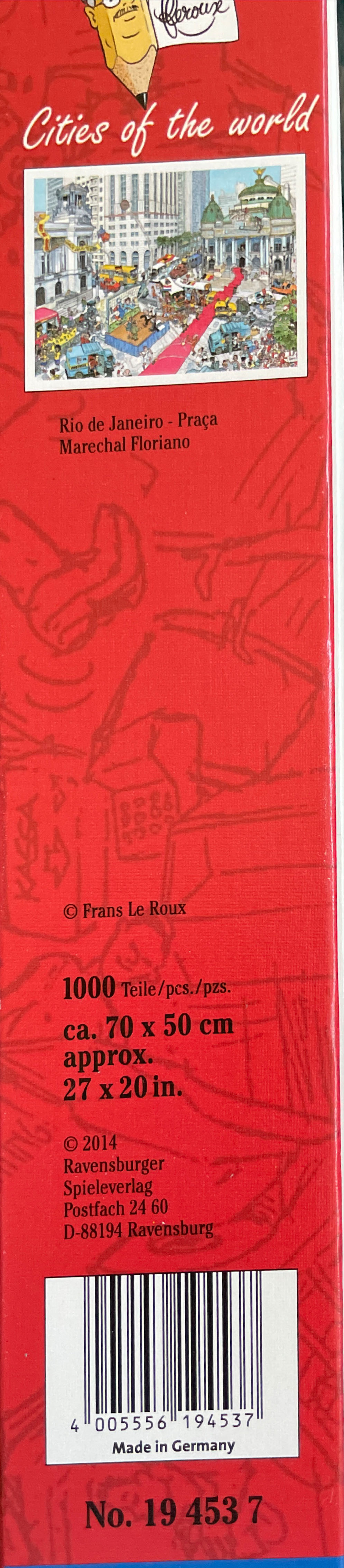 Cities Of The World Rio De Janeiro - Praça - Ravensburger puzzle collectible [Barcode 4005556194537] - Main Image 2