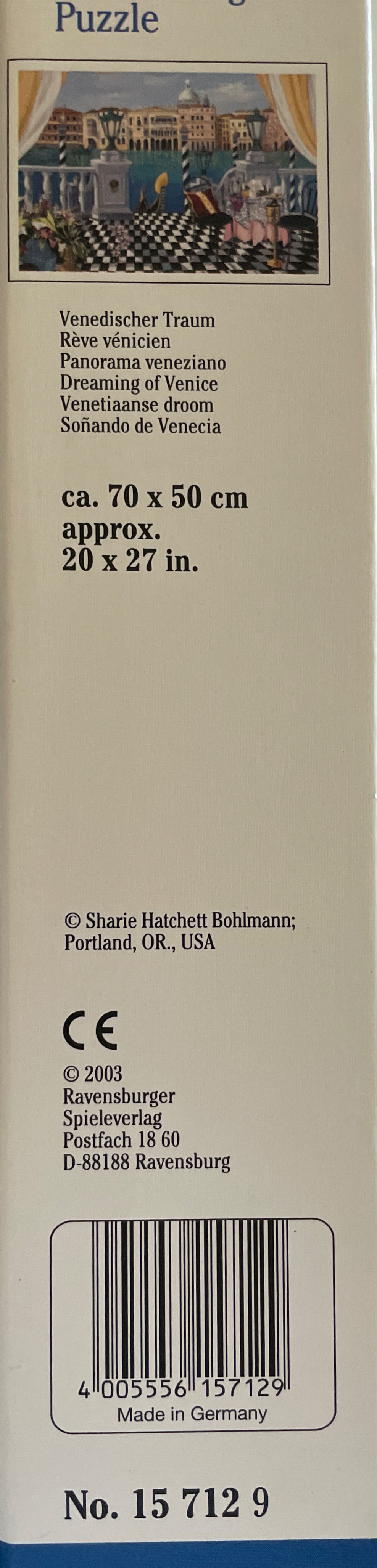 Dreaming Of Venice - Ravensburger puzzle collectible [Barcode 4005556157129] - Main Image 2