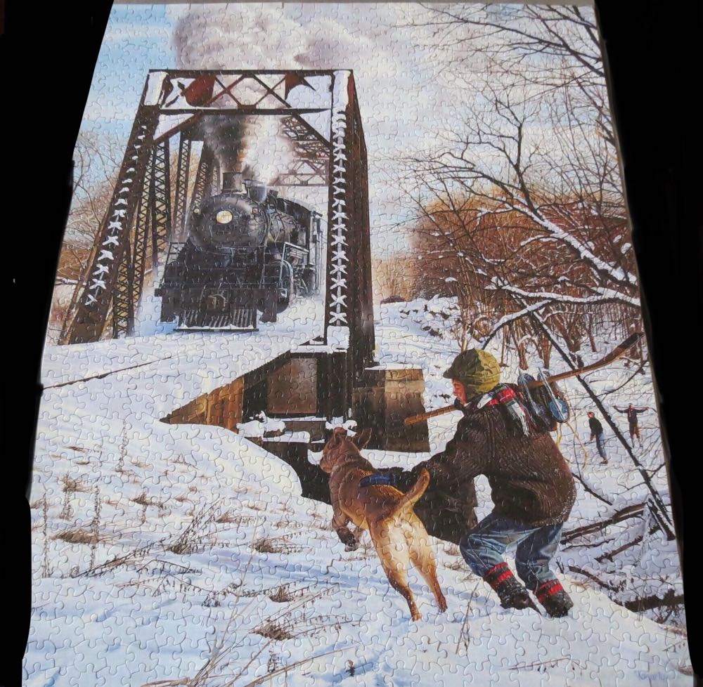 River Crossing - White Mountain puzzle collectible [Barcode 724819261512] - Main Image 2