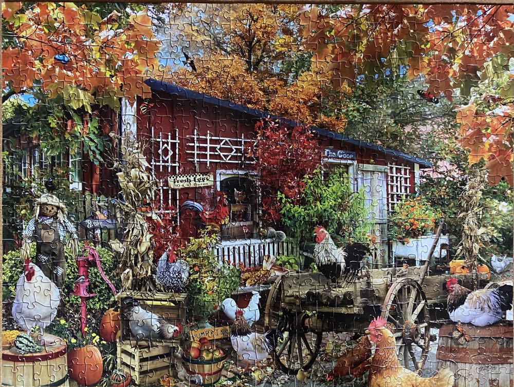 Barnyard Chickens - SunsOut puzzle collectible [Barcode 796780348714] - Main Image 2