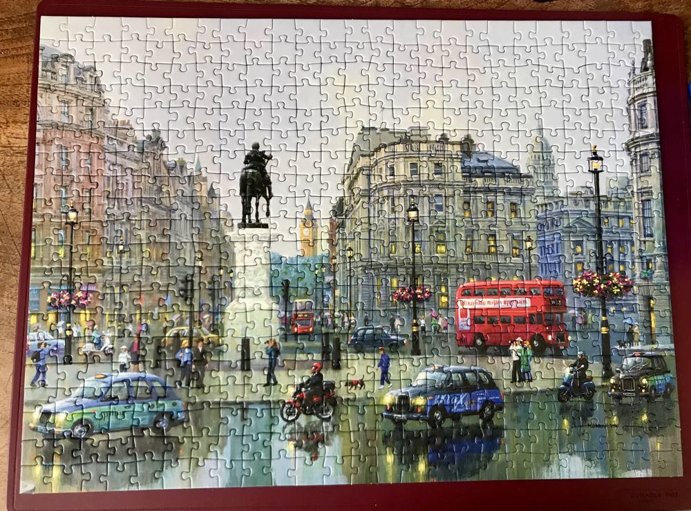 Ravensburger ”rainy Day In London” 500 Piece Puzzle Trafalgar Square Big Ben Uk - Ravensburger puzzle collectible [Barcode 4005556143504] - Main Image 3