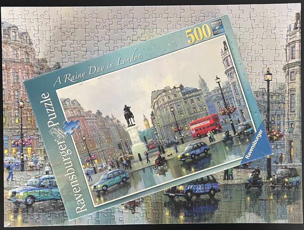 Ravensburger ”rainy Day In London” 500 Piece Puzzle Trafalgar Square Big Ben Uk - Ravensburger puzzle collectible [Barcode 4005556143504] - Main Image 4