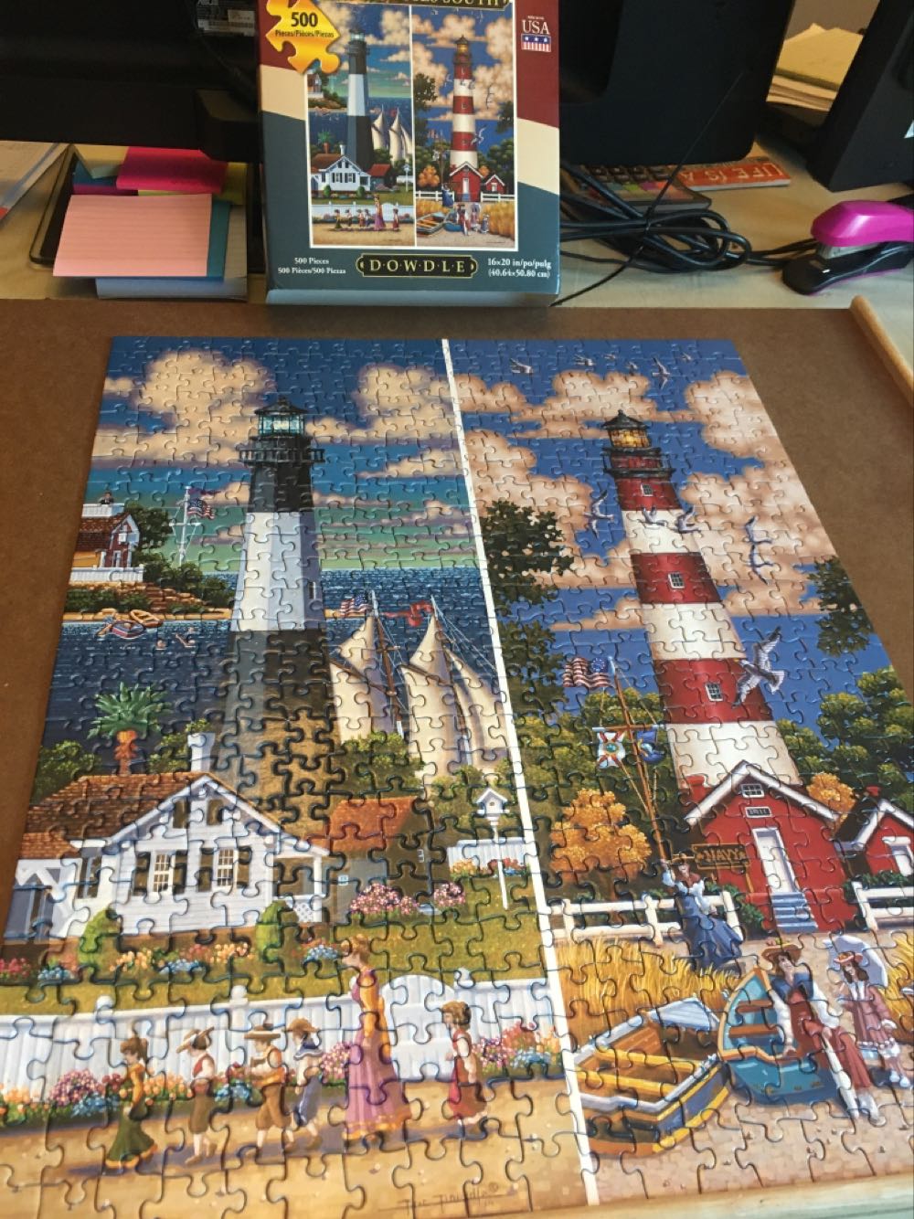 Lighthouses South 🆕 - Dowdle Folk Art puzzle collectible [Barcode 671095003278] - Main Image 2
