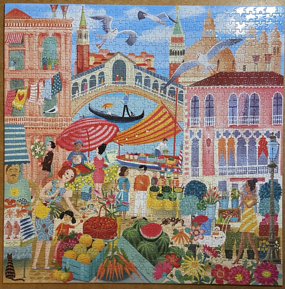 Venice Open Market - eeBoo Piece & Love puzzle collectible [Barcode 689196511080] - Main Image 2