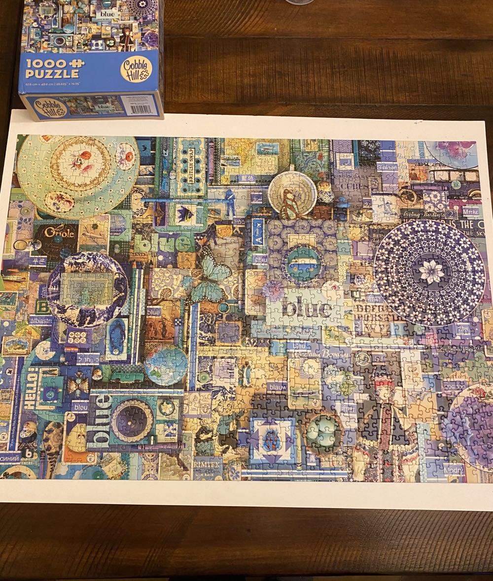 Rainbow Blue - Cobble Hill puzzle collectible [Barcode 625012572187] - Main Image 2