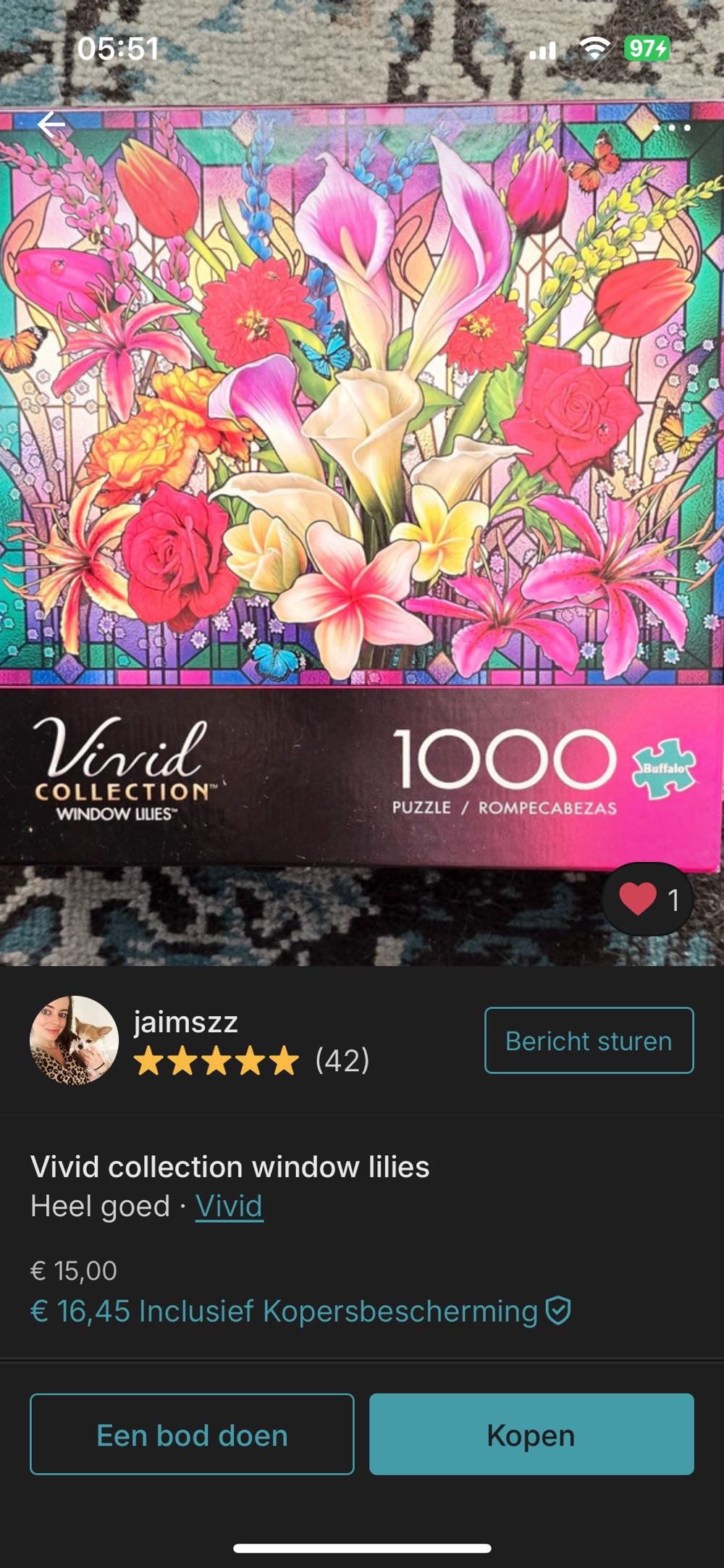 Window Lillies - Buffalo puzzle collectible [Barcode 079346122158] - Main Image 4