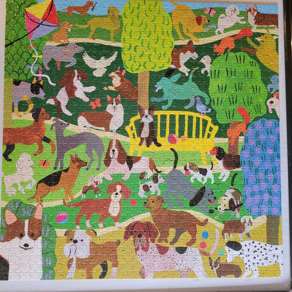 Dogs In The Park - eeBoo Puzzles puzzle collectible [Barcode 689196509292] - Main Image 2