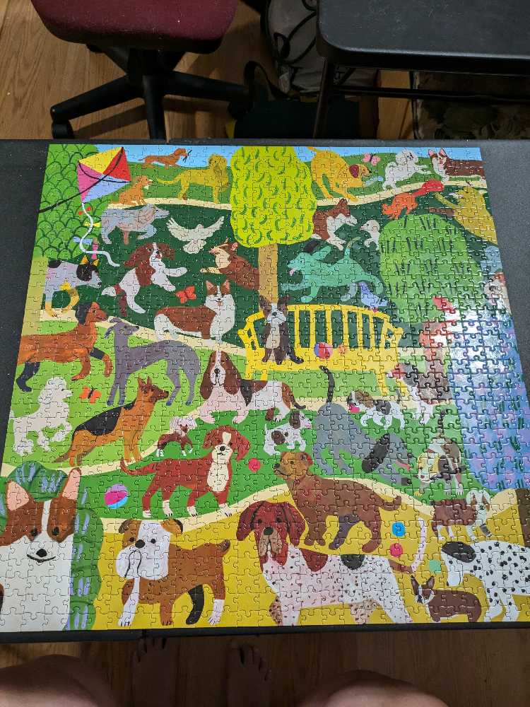 Dogs In The Park - eeBoo Puzzles puzzle collectible [Barcode 689196509292] - Main Image 3