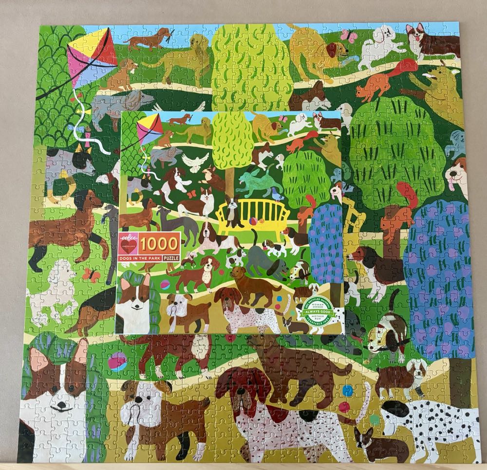 Dogs In The Park - eeBoo Puzzles puzzle collectible [Barcode 689196509292] - Main Image 4
