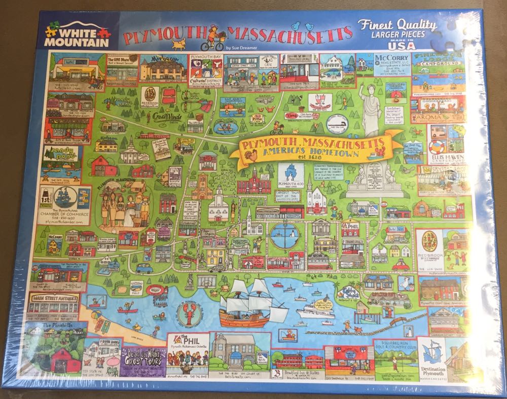Plymouth Massachusetts - White Mountain Puzzles puzzle collectible [Barcode 724819259373] - Main Image 2