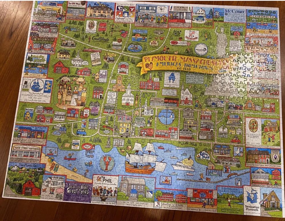 Plymouth Massachusetts - White Mountain Puzzles puzzle collectible [Barcode 724819259373] - Main Image 3