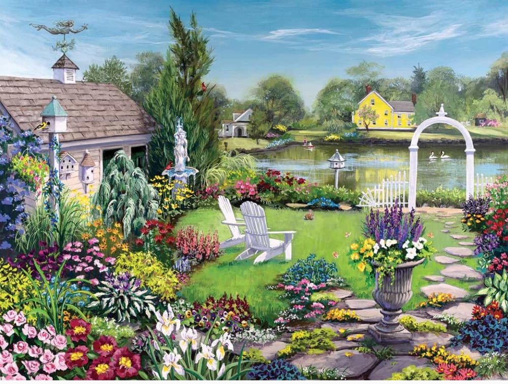 By the Pond - White Mountain puzzle collectible [Barcode 724819262250] - Main Image 2