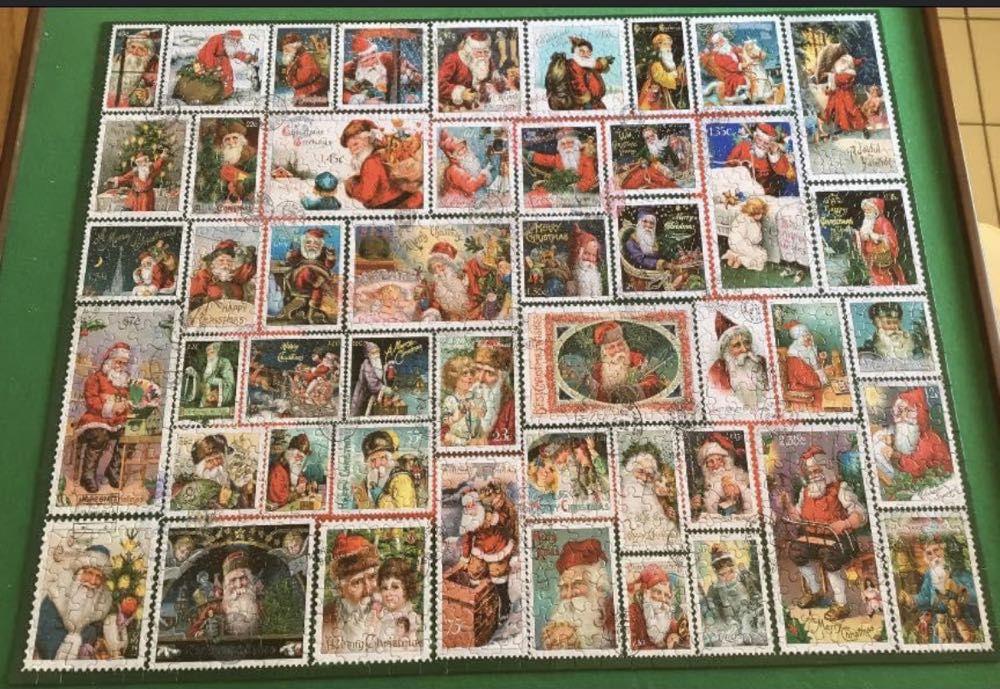 Santa Stamps - White Mountain puzzle collectible [Barcode 724819260485] - Main Image 2