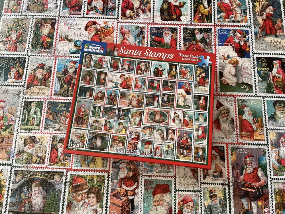 Santa Stamps - White Mountain puzzle collectible [Barcode 724819260485] - Main Image 3