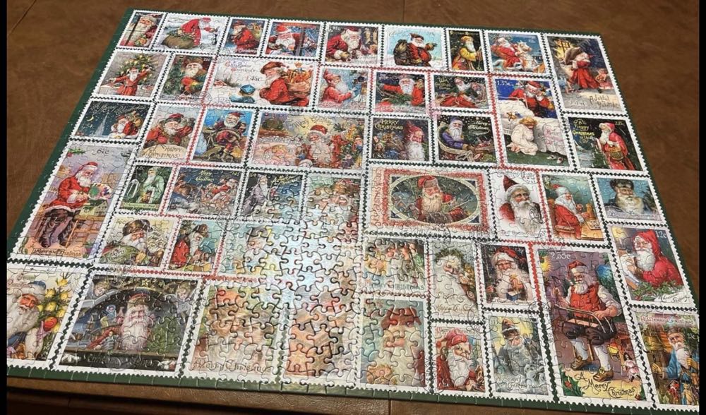 Santa Stamps - White Mountain puzzle collectible [Barcode 724819260485] - Main Image 4