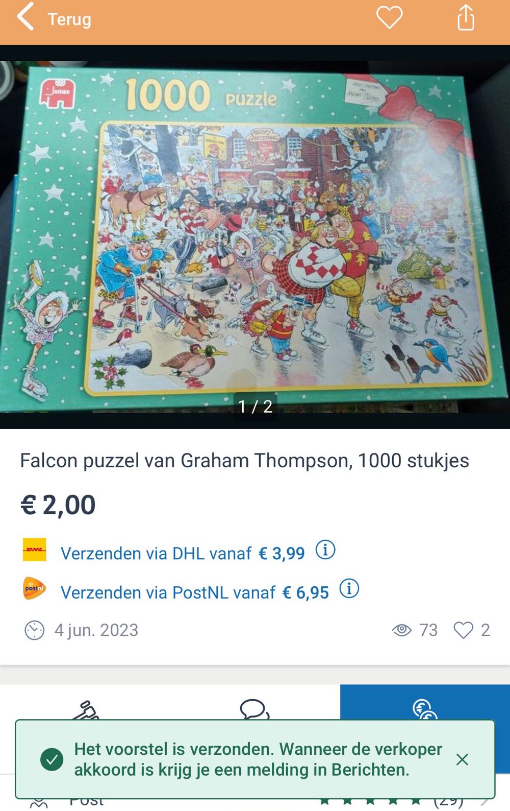 Christmas On Ice - Falcon de luxe puzzle collectible [Barcode 8710126112236] - Main Image 3