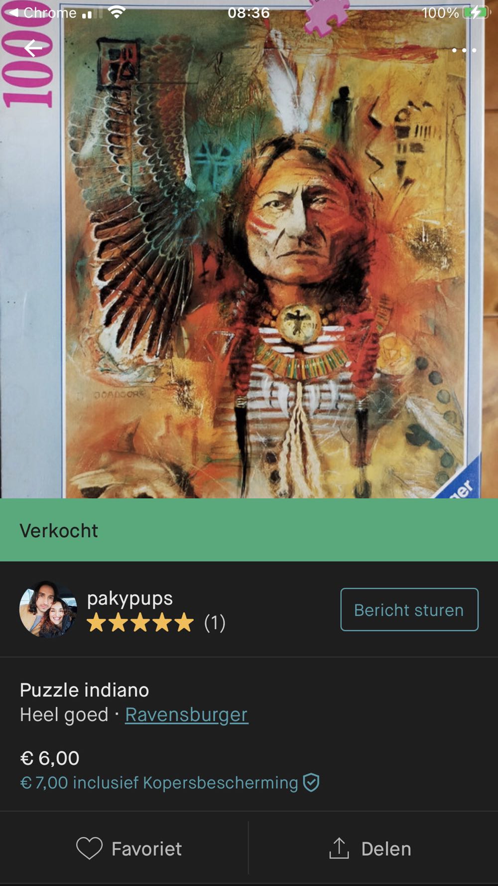 Indian Chief - Ravensburger puzzle collectible [Barcode 4005556157013] - Main Image 4