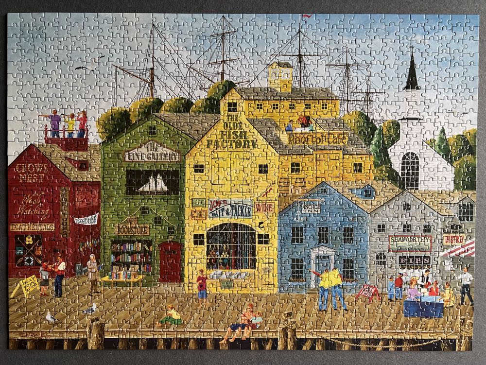 Hometown Gallery - Crows Nest Harbor - Master Pieces puzzle collectible [Barcode 705988716256] - Main Image 2