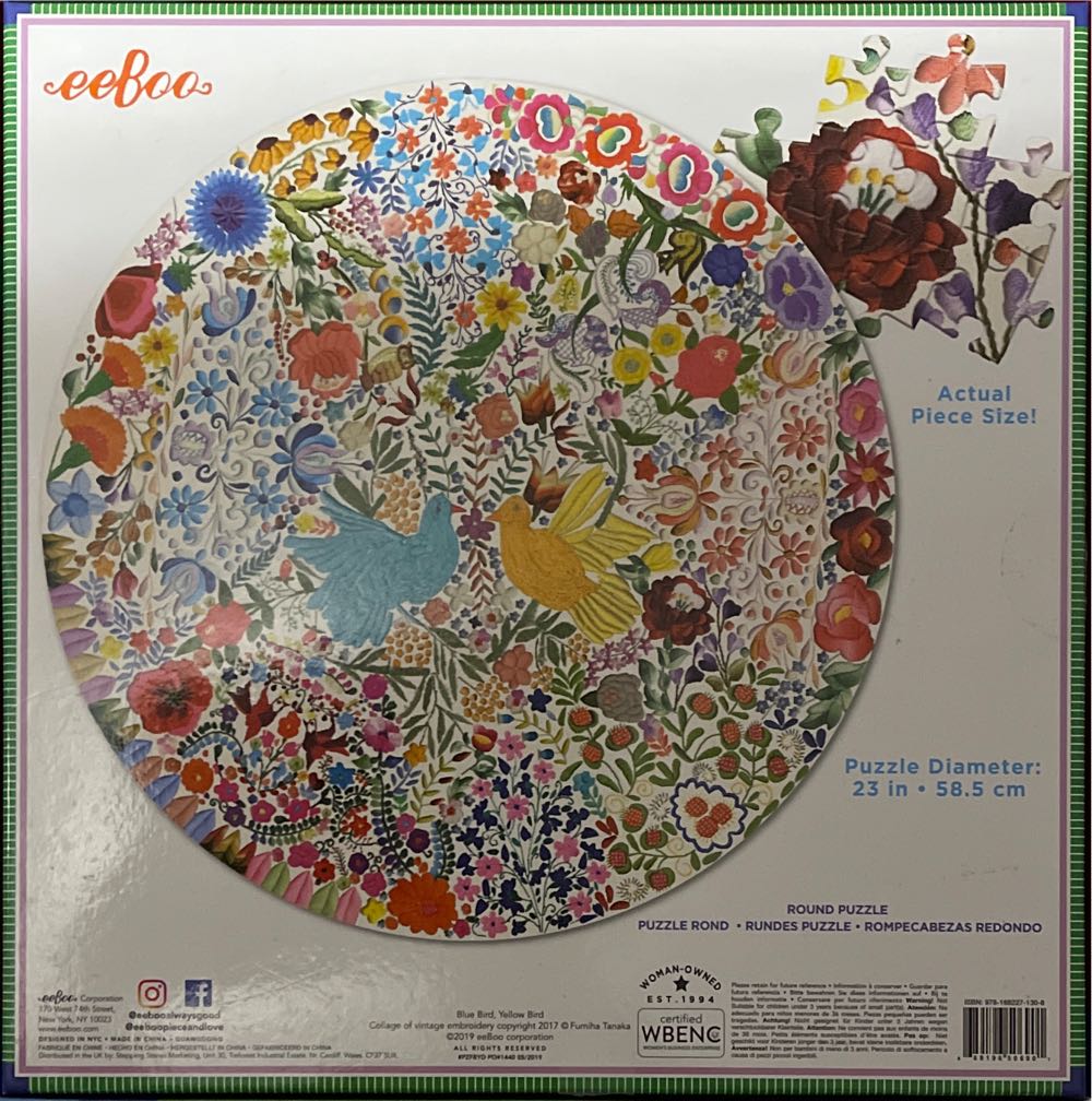 Blue Bird, Yellow Bird - Eeboo puzzle collectible [Barcode 689196506901] - Main Image 2