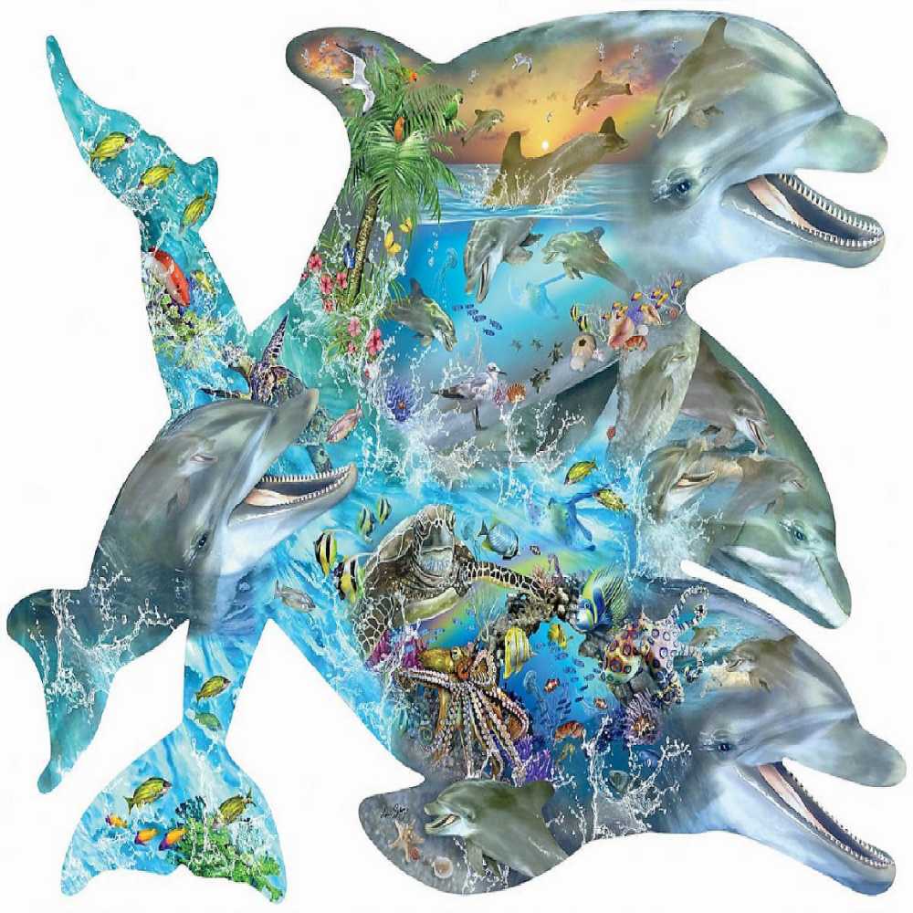 Song Of The Dolphins - SunsOut 🇺🇸 puzzle collectible [Barcode 796780952645] - Main Image 2
