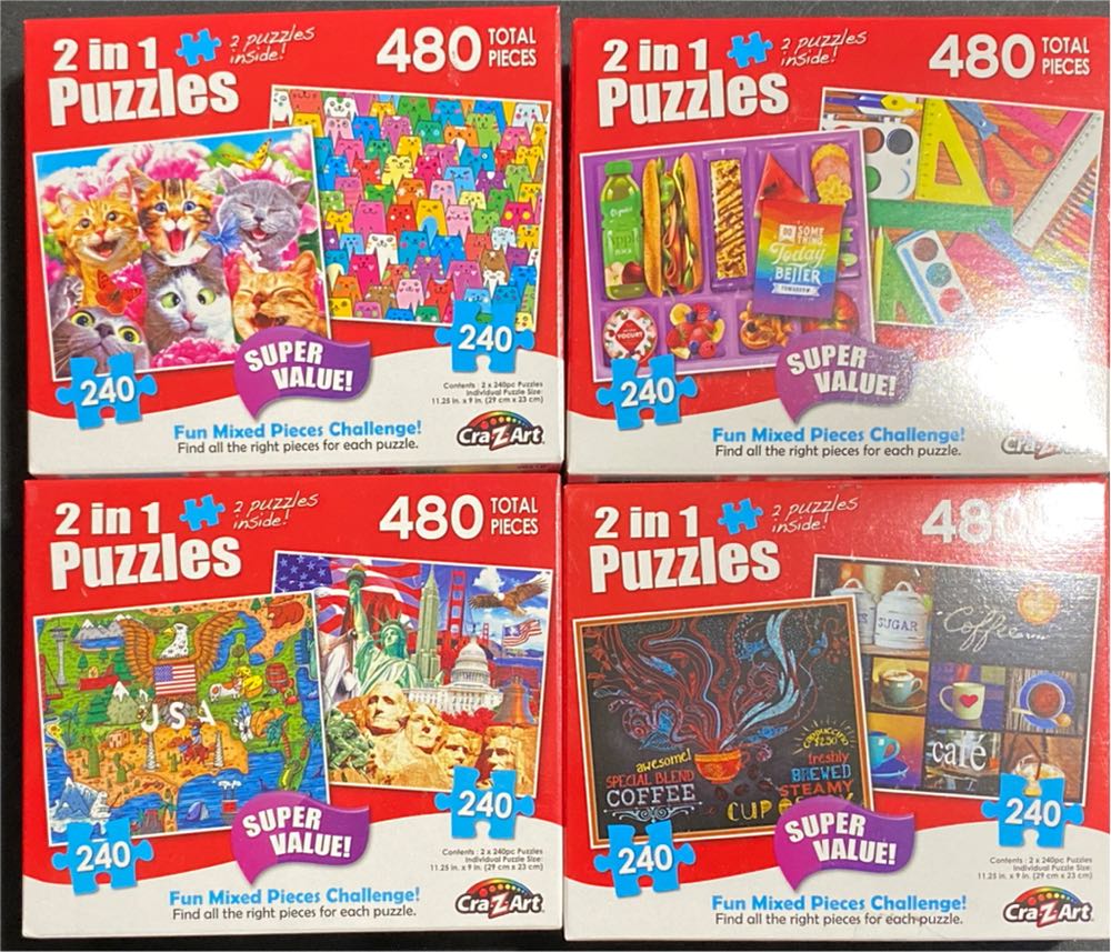 2 in 1 Puzzles: Cute Colorful Cats - CraZArt puzzle collectible [Barcode 639277217899] - Main Image 3