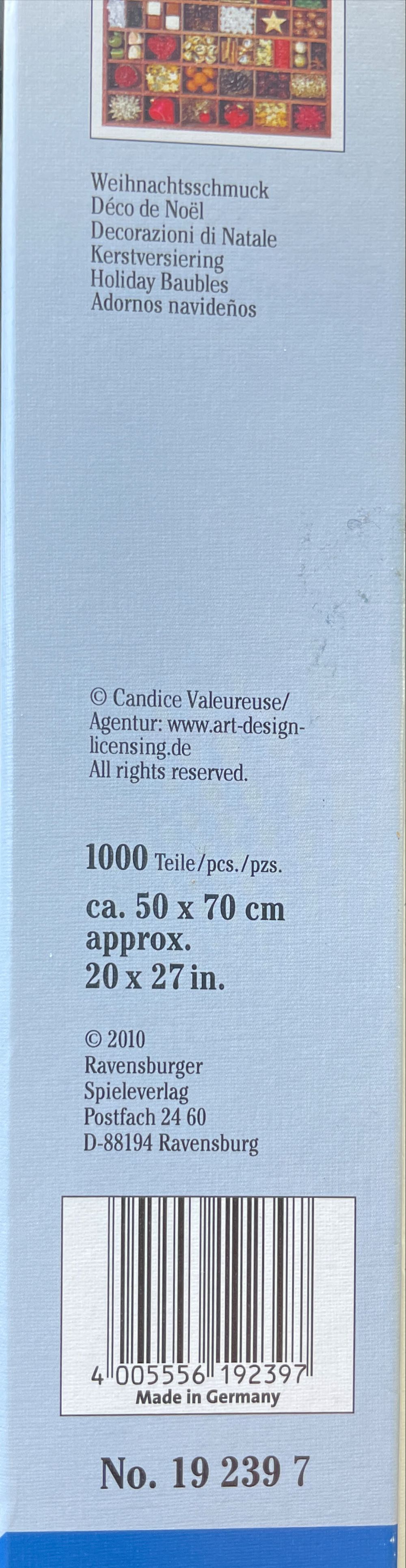 Holiday Baubles (SOLD) - Ravensburger puzzle collectible [Barcode 4005556192397] - Main Image 2