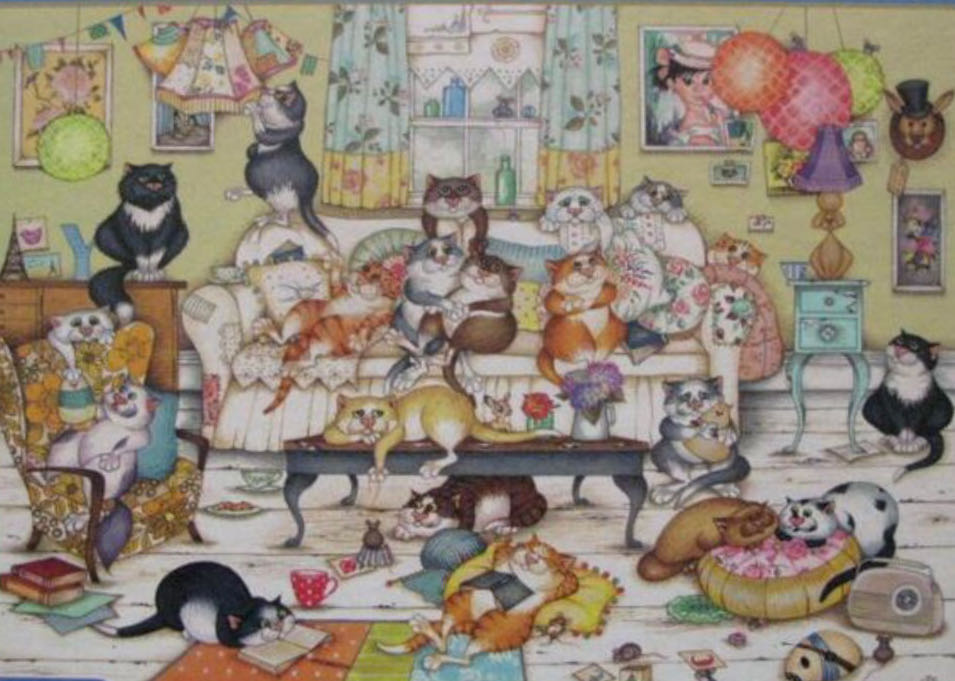 (LJS) Crazy Cats Family Life - Gibsons 🇬🇧 puzzle collectible [Barcode 5012269030815] - Main Image 2