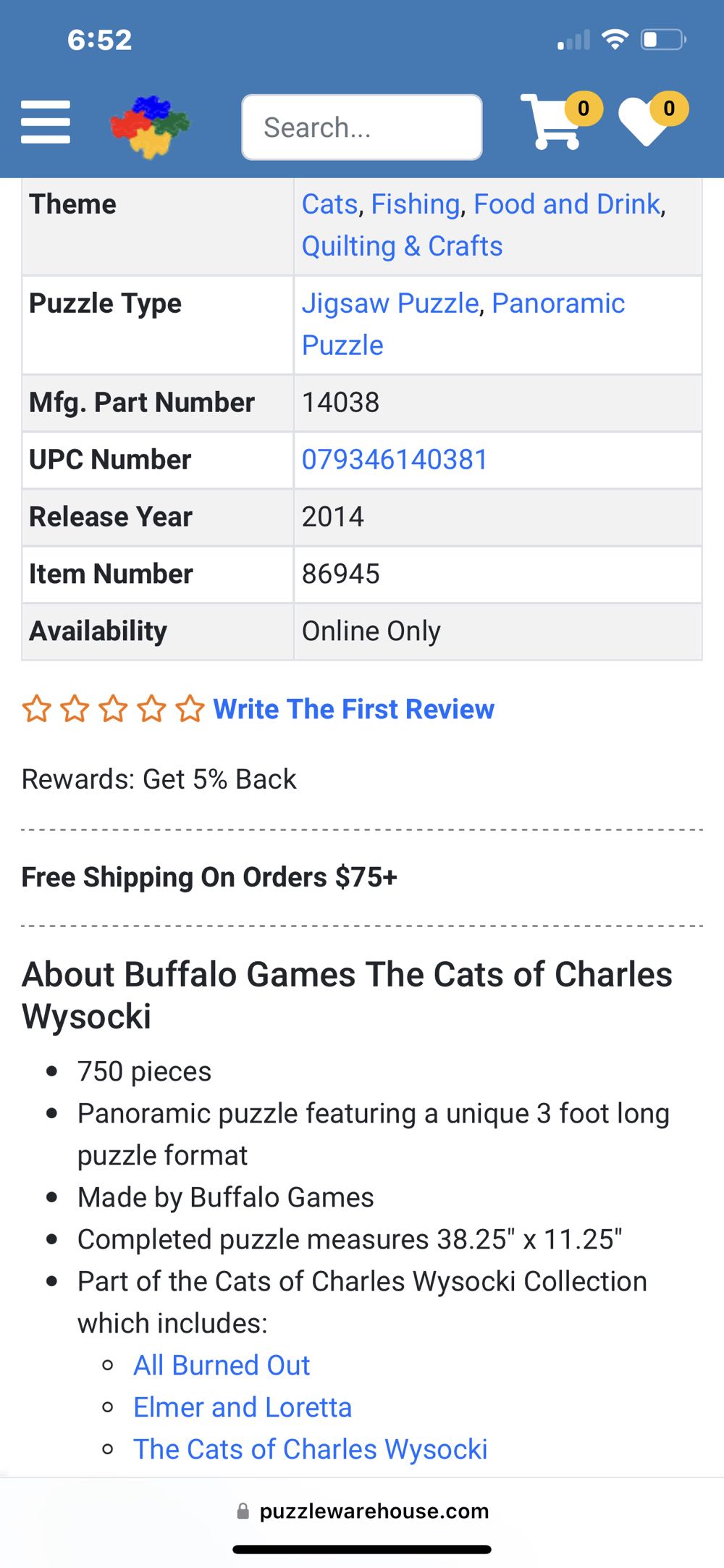 Cats: The Cats Of Charles Wysocki - Buffalo puzzle collectible - Main Image 3