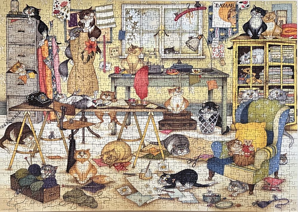 Crazy Cats In The Craft Room - Ravensburger puzzle collectible [Barcode 4005556192458] - Main Image 4