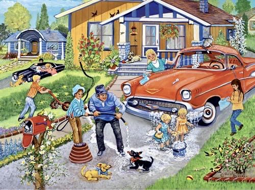 Family Car Wash • - Bits & Pieces puzzle collectible [Barcode 192949037824] - Main Image 2