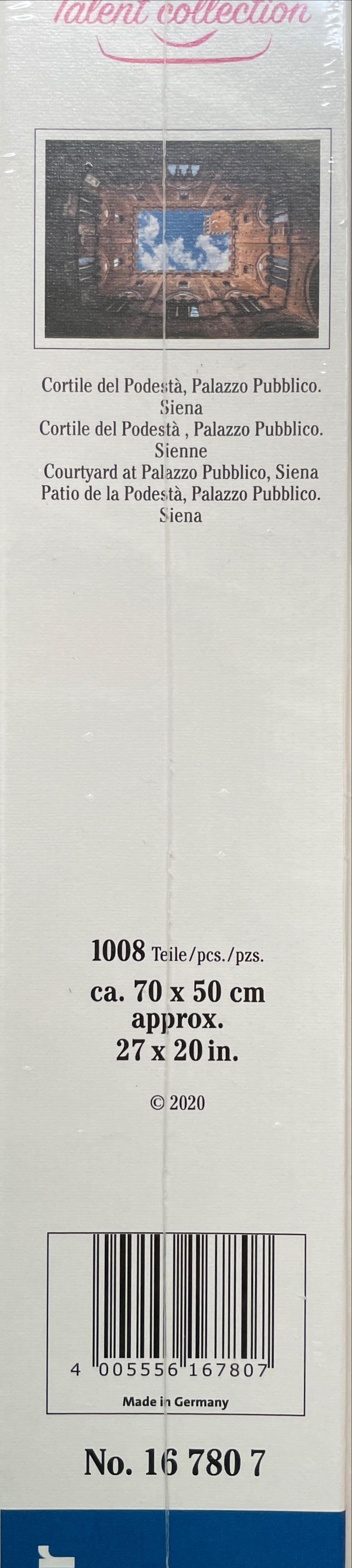 Courtyard Palazzo Pubblico, Siena - Ravensburger puzzle collectible [Barcode 4005556167807] - Main Image 2