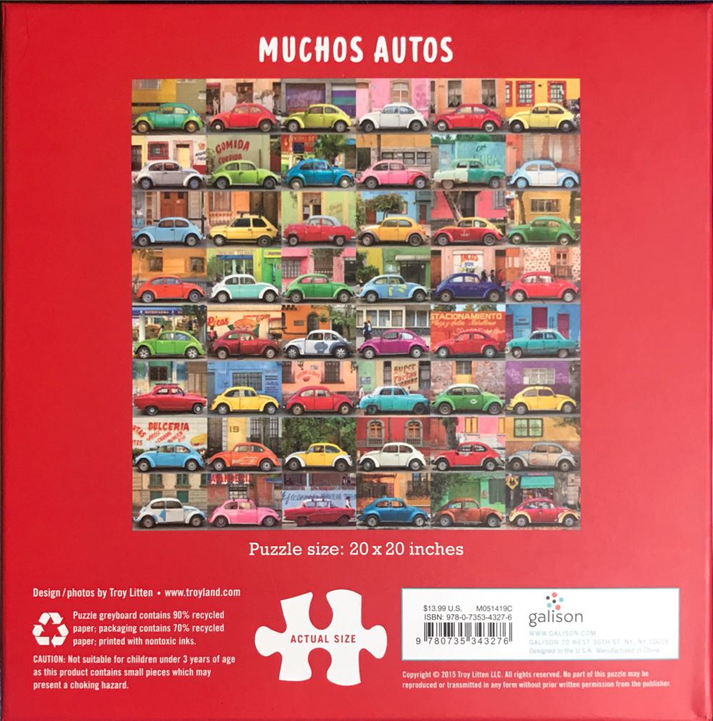 Xsold: Muchos Autos - Galison puzzle collectible [Barcode 9780735343276] - Main Image 2