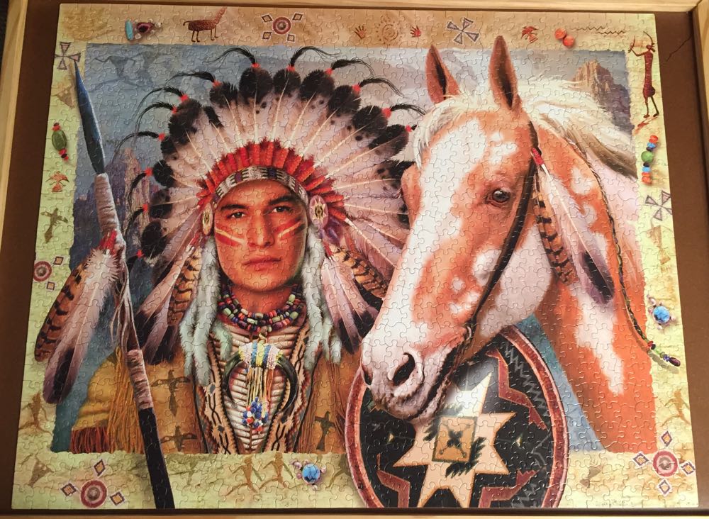 Indian Chief-BB BORROW - White Mountain Puzzles puzzle collectible [Barcode 724819249718] - Main Image 2