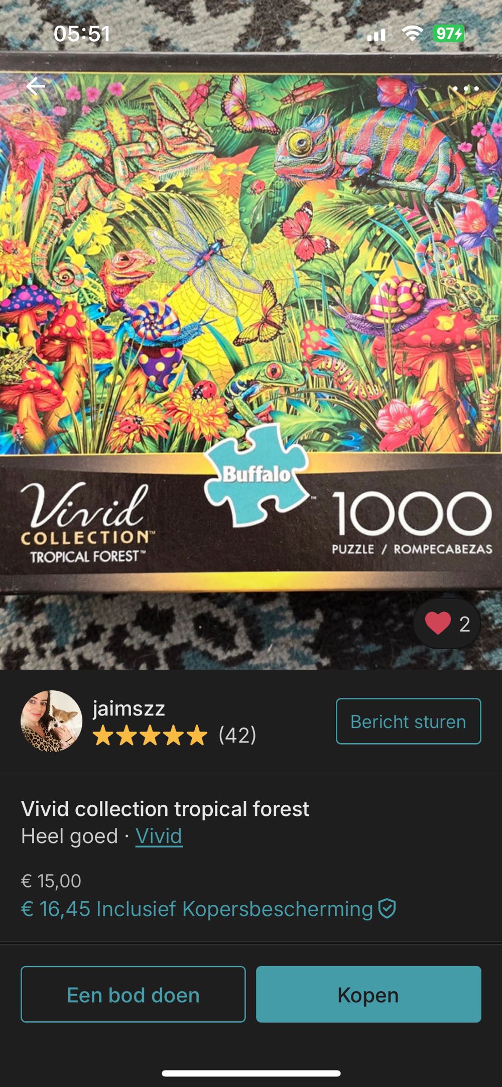 Tropical Forest - Buffalo puzzle collectible [Barcode 079346037827] - Main Image 4