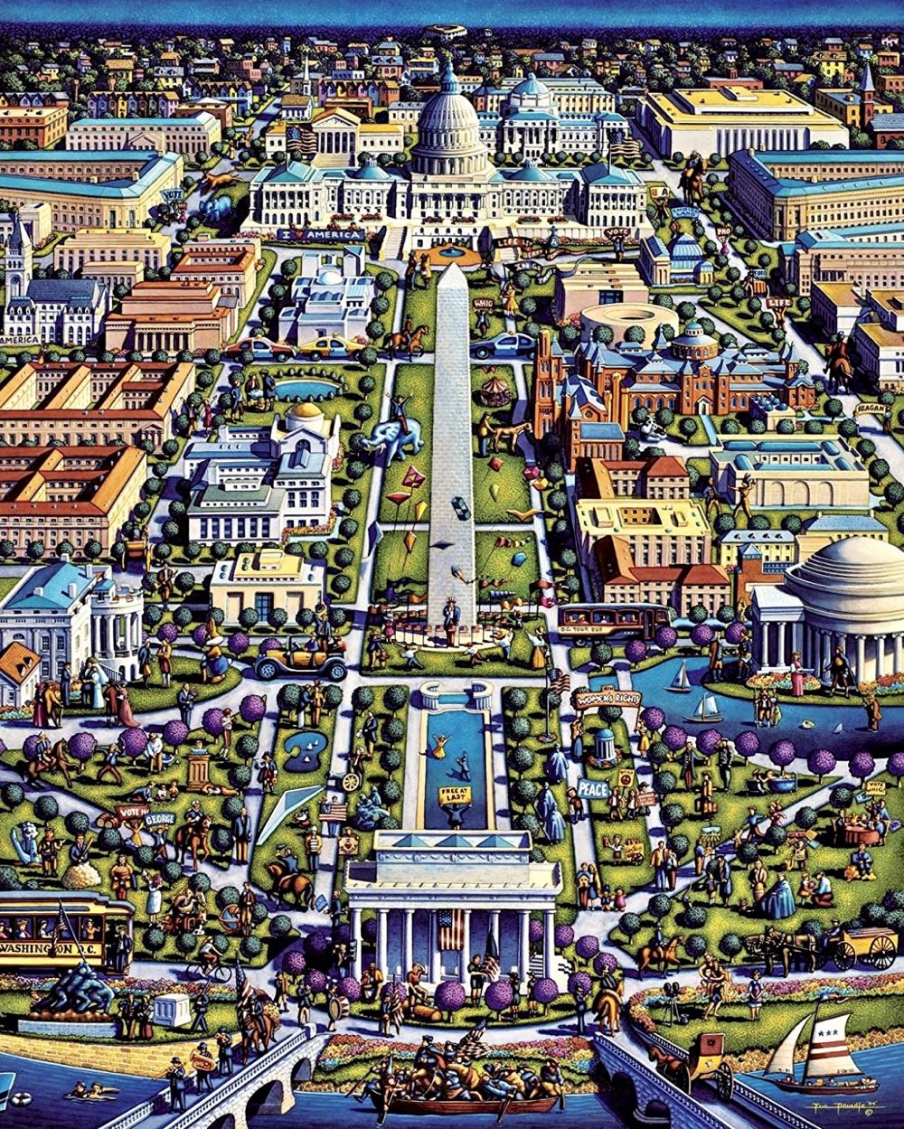 Washington DC 🆕 - Dowdle Folk Art puzzle collectible [Barcode 671095100991] - Main Image 2