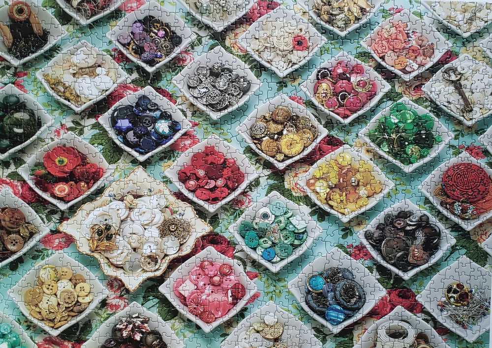 Grandma’s Buttons - Cobble Hill puzzle collectible [Barcode 625012800662] - Main Image 2