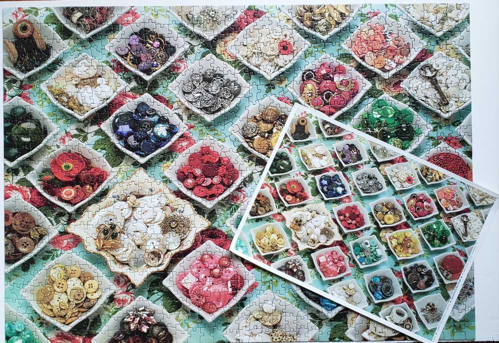 Grandma’s Buttons - Cobble Hill puzzle collectible [Barcode 625012800662] - Main Image 3