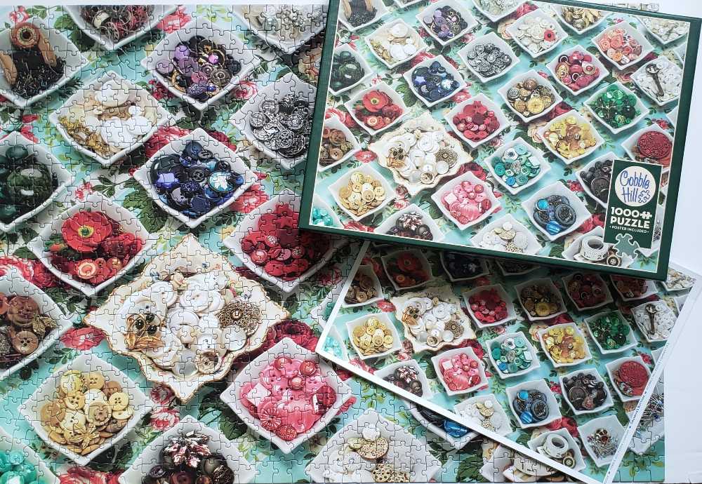 Grandma’s Buttons - Cobble Hill puzzle collectible [Barcode 625012800662] - Main Image 4